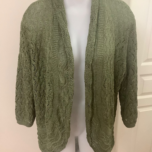 Northern Reflections Green Crocheted Shrug Cardigan XL 39/40 bust - Picture 2 of 10